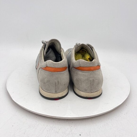 Prada Women Size EU 36.5 US 6.5 Silver Grey Orange Suede Lace Up Shoes - Picture 6 of 14